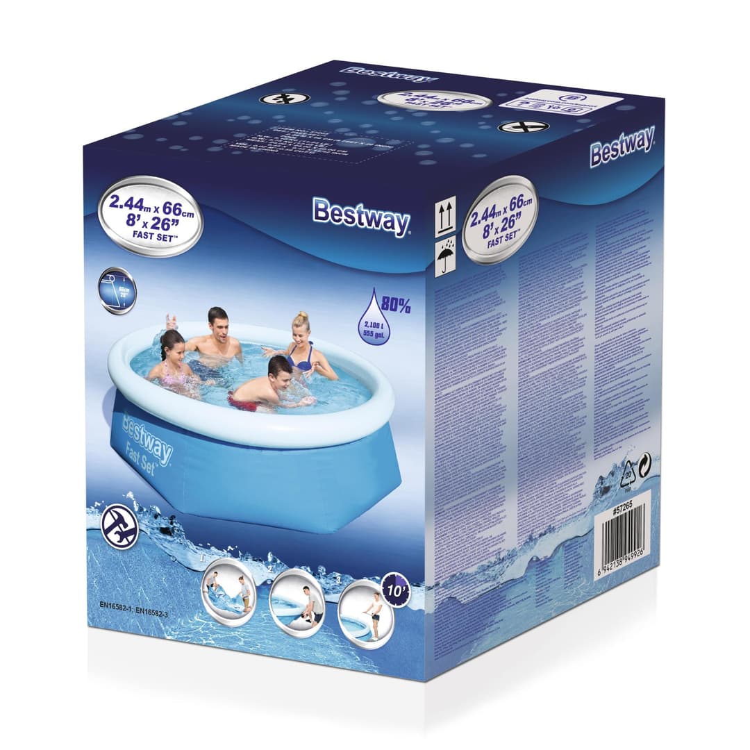 Piscine hors sol Piscine autoportante Fast Set ronde 244 x 66 cm Bestway 3