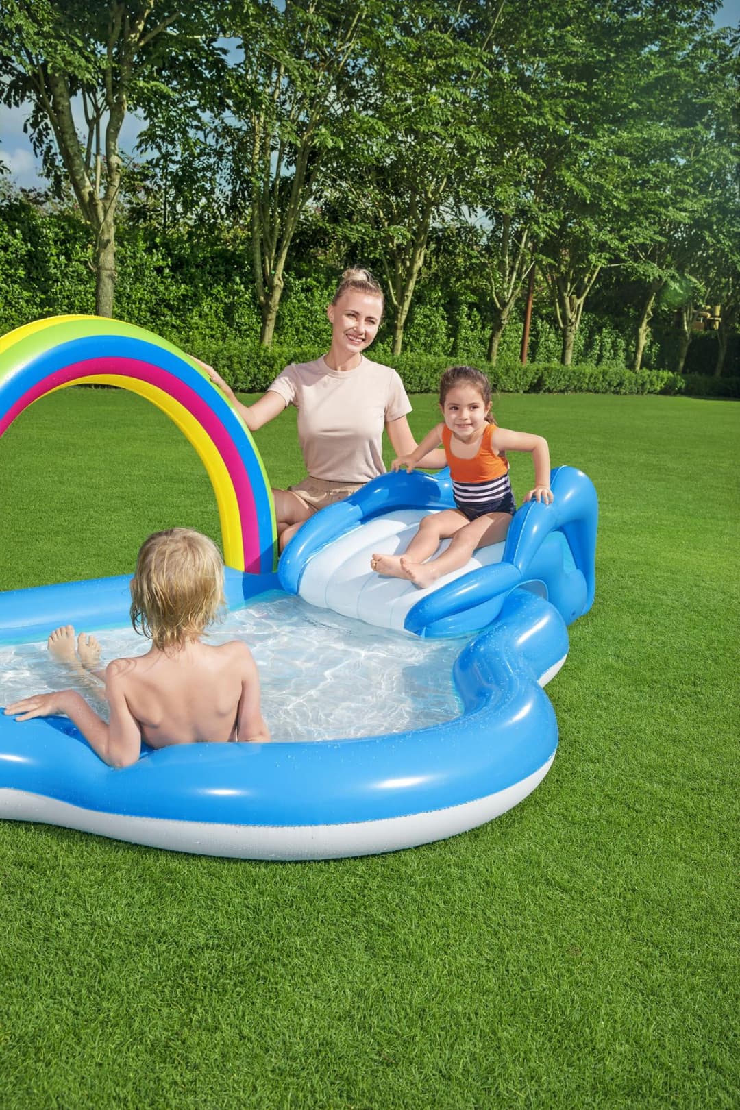 Jeux d'extérieur et trampoline Aire de jeux avec pataugeoire Rainbow 'n Shine 257 x 145 x 91 cm Bestway 3