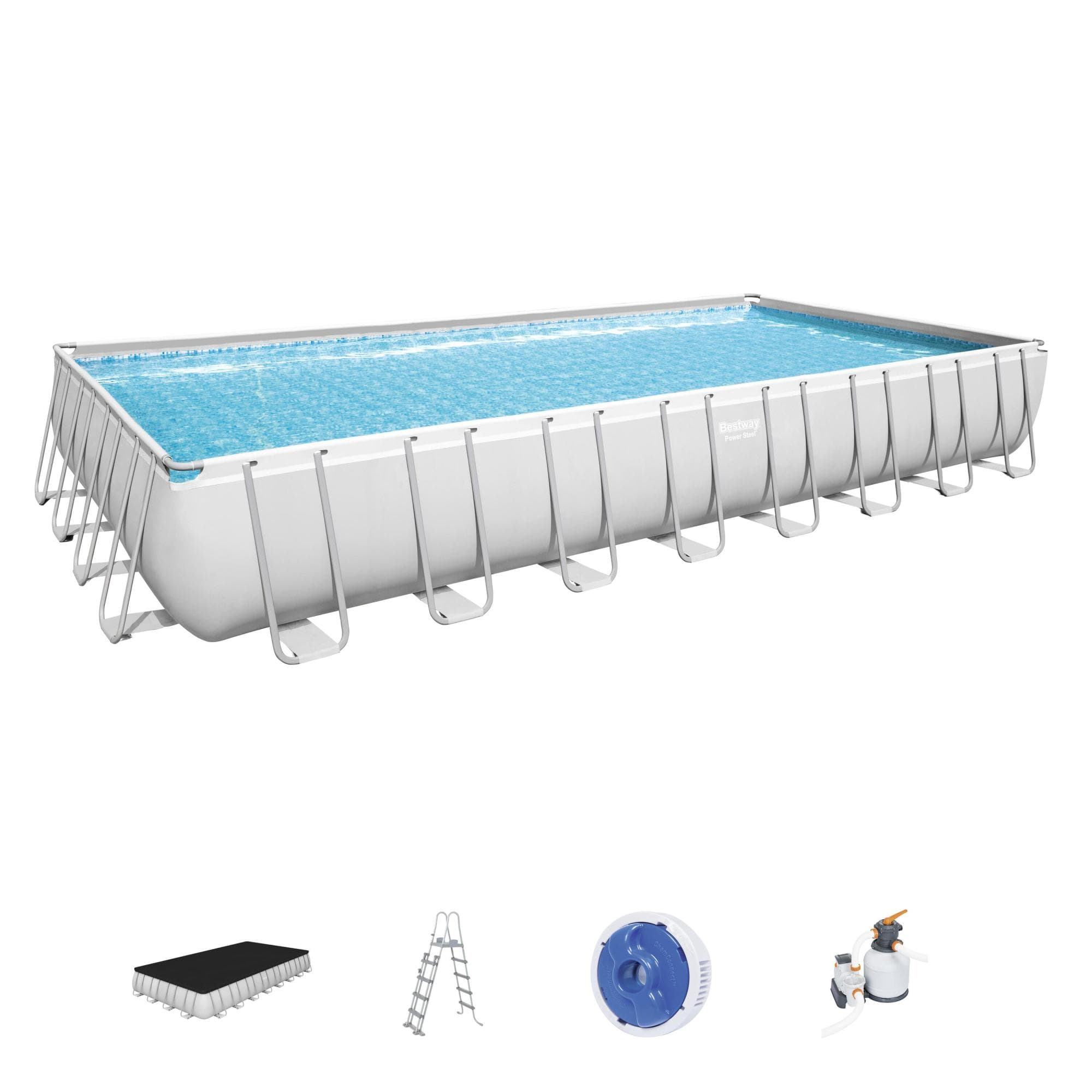 Piscine hors sol Piscine hors sol rectangle Power Steel 956 x 488 x 132 cm Bestway 1