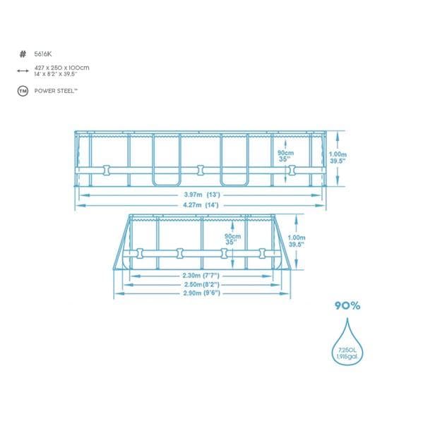 Piscine hors sol Piscine hors-sol sans accessoire Power steel ovale 427x250x100cm Bestway 4