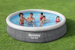 Piscine hors sol Piscine autoportante Fast Set ronde rotin 366 x 76 cm Bestway 2