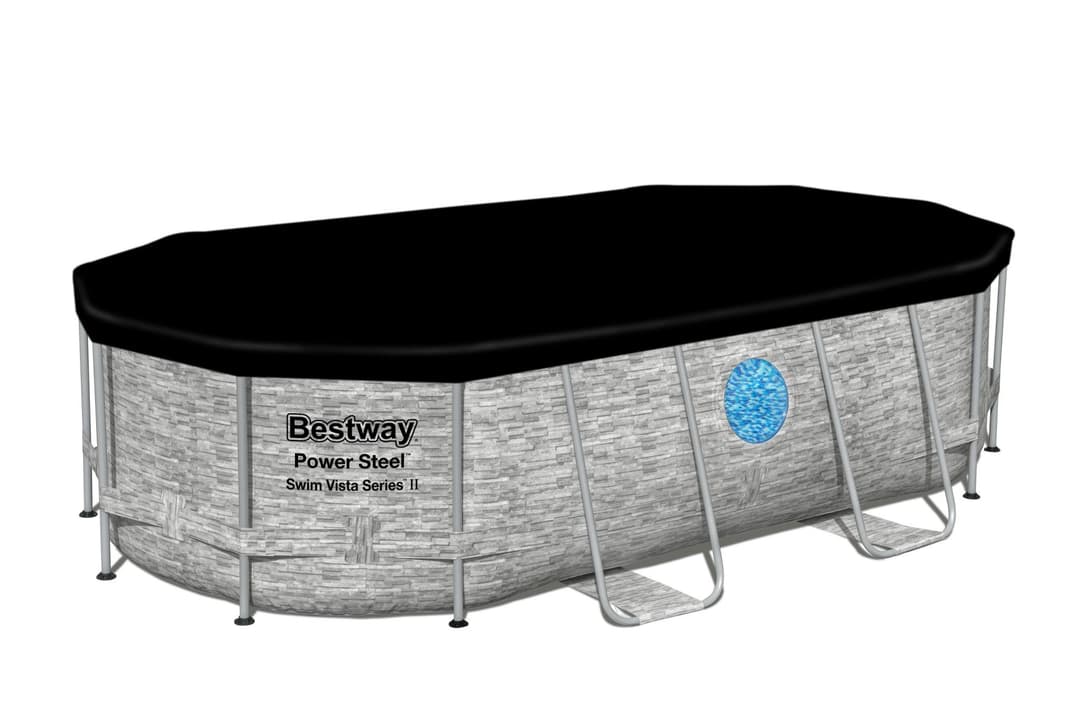 Accessoires Piscine Bâche 4 saisons ovale 418x230cm pour piscine Power Steel  427x250cm Bestway 2