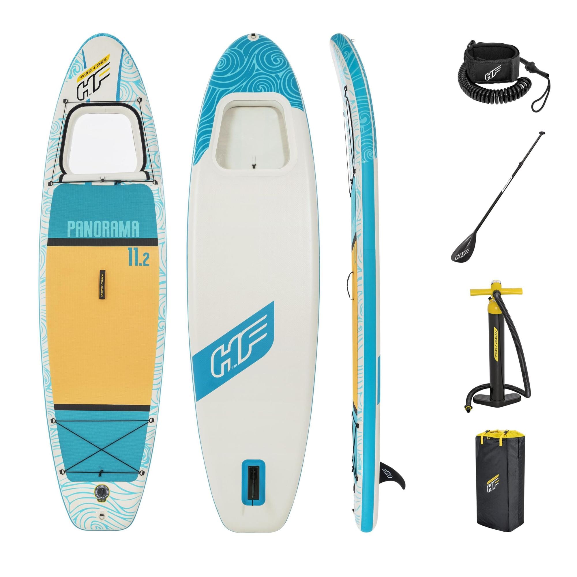 Bateaux, paddle et kayak Paddle gonflable Panorama Hydro-force 340 x 89 x 15 cm avec hublot Bestway 1