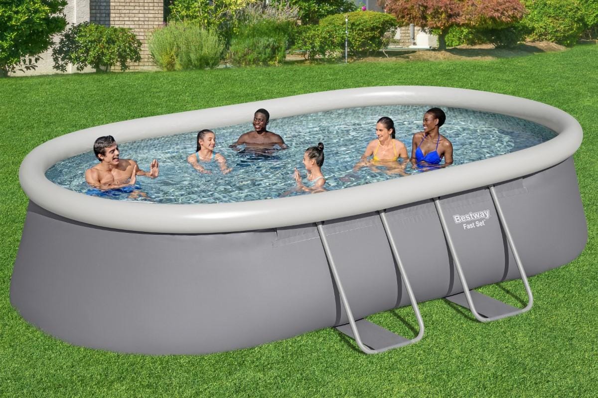 Piscine hors sol Piscine autoportante ovale Fast Set 488 x 305 x 107 cm avec filtration Bestway 1