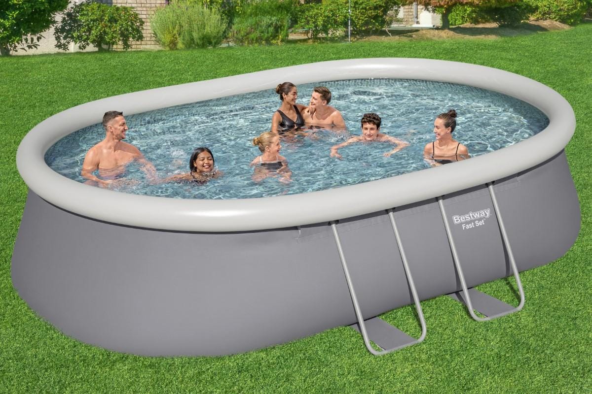 Piscine hors sol Piscine autoportante ovale Fast Set 549 x 366 x 122 cm avec filtration Bestway 1