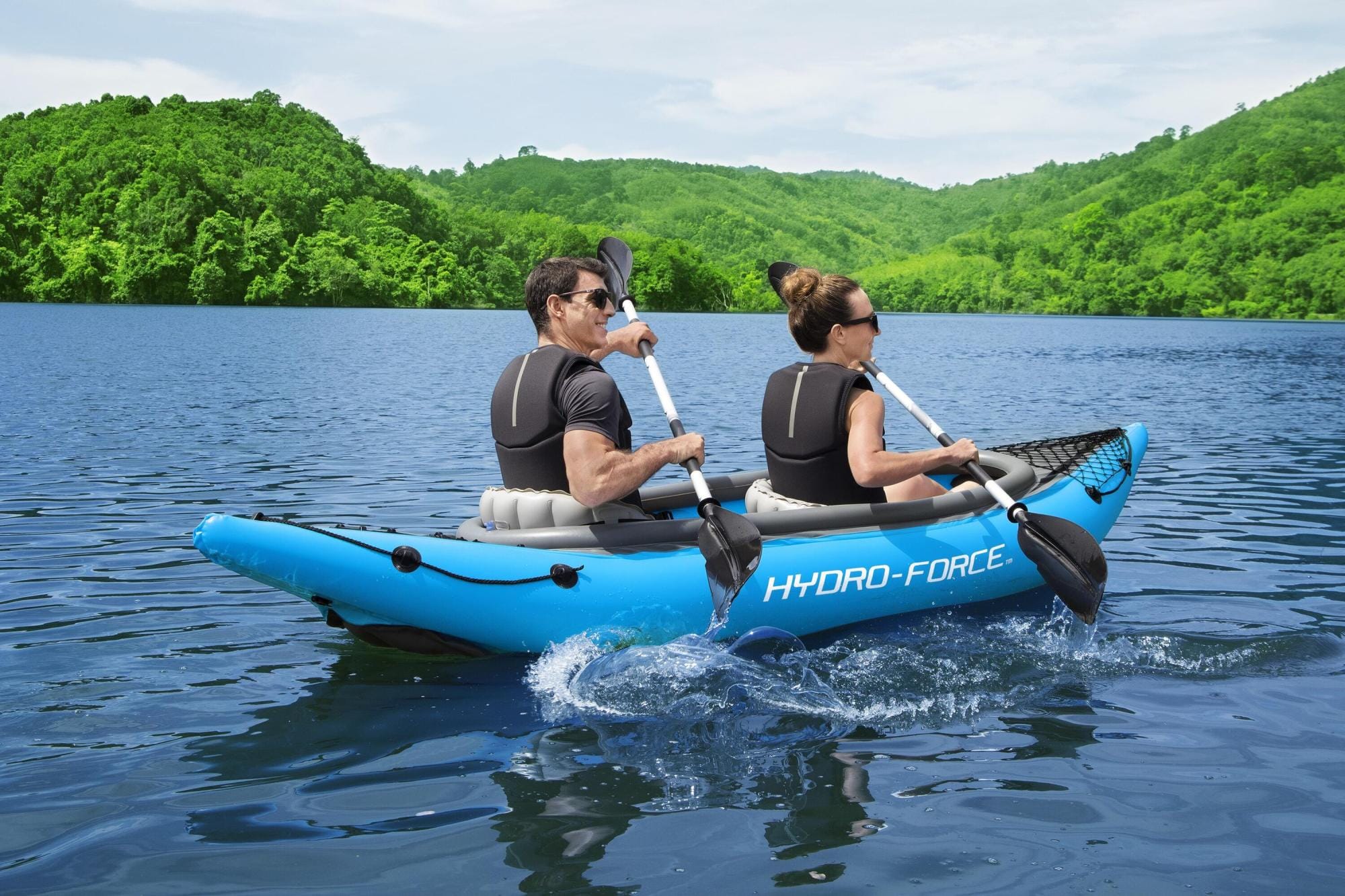 Bateaux, paddle et kayak Kayak gonflable Cove Champion X2 Hydro-Force™ 331 x 88cm, 2 places, 180 kg max, 2 pagaies, 2 ailerons amovibles et une pompe Bestway 1